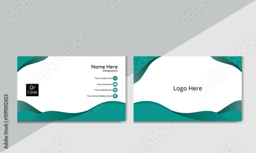 new business card template . clean modern business card template . double sided business card and name card . corporate minimalist business card company vector . simple and beautiful visiting card