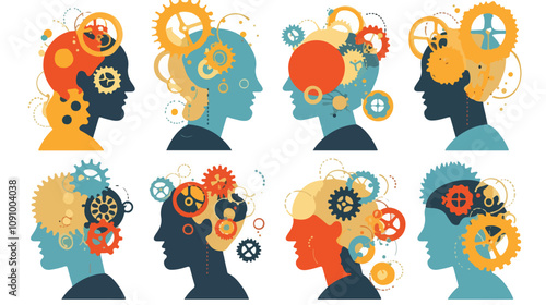 Intuitive Person Head Icon Vector Graphic