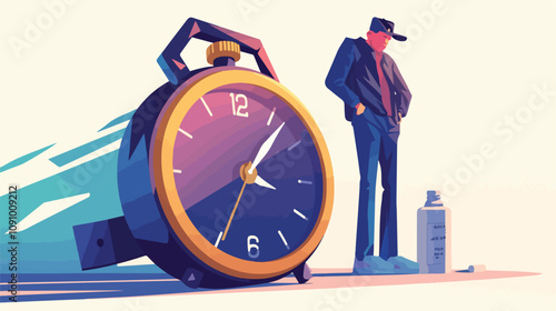 Overburdened Person Concept: Man with Weight