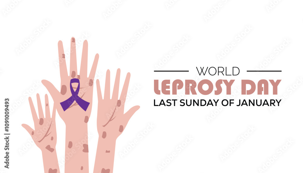 Obraz premium World Leprosy Day observed each year during January. Healthcare Medical Awareness concept. Vector template for banner, greeting card, poster with background.