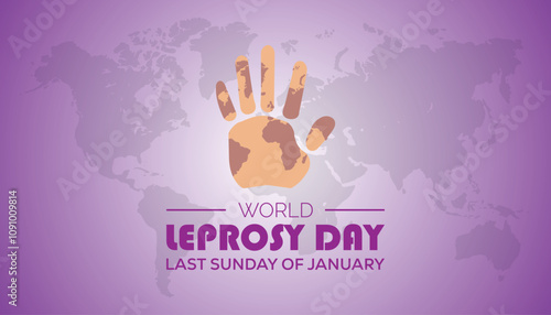 World Leprosy Day observed each year during January. Healthcare Medical Awareness concept. Vector template for banner, greeting card, poster with background.