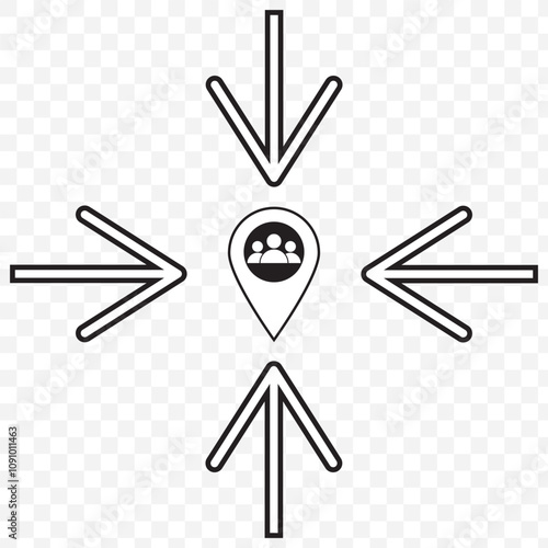 Meeting Point Icon. Meeting point location icon. eps 10.