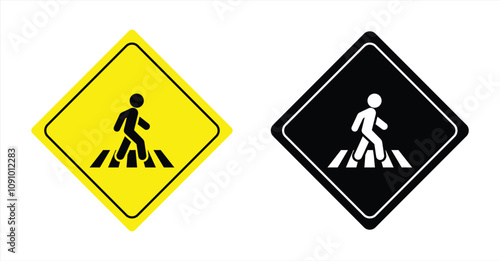 road crossing symbol. crosswalk icon vector illustration