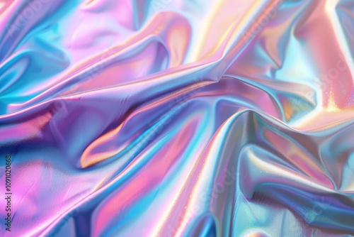 Wallpaper Mural Abstract iridescent fabric background. Perfect for adding a holographic, futuristic, or colorful touch to your designs. Torontodigital.ca