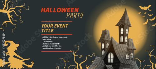 Halloween flyer for party or event