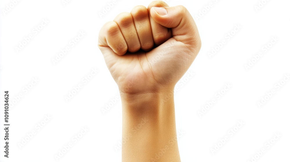 Fototapeta premium power sign symbol and gesture with left hand 