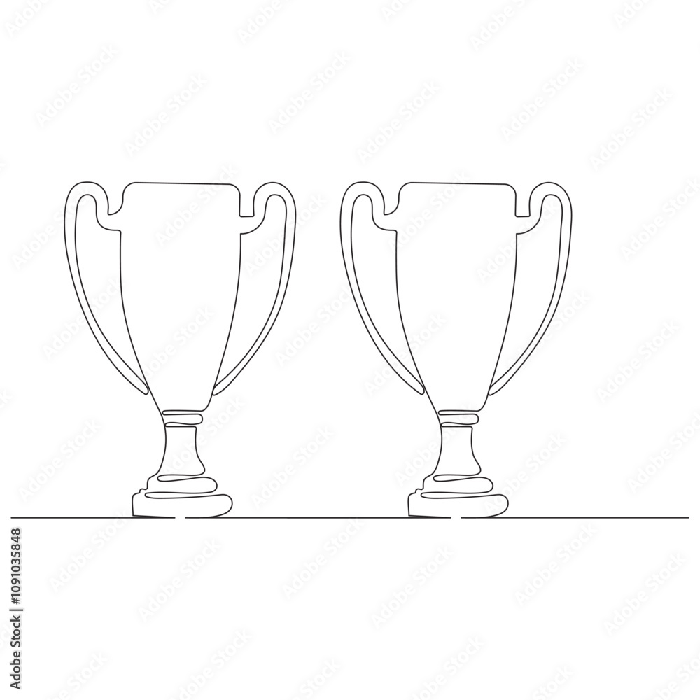 Awards Trophies and winning themed thin line Icon set Awards Trophies and winning themed thin line Icon set