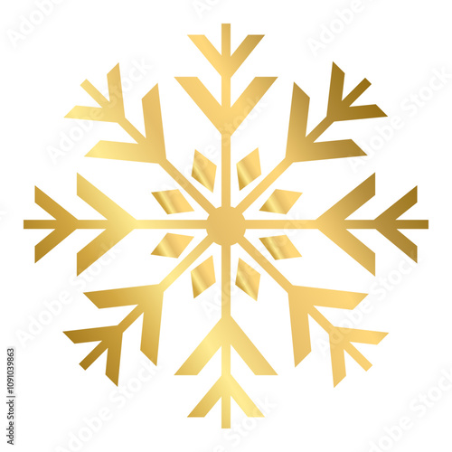 Gold Snowflake Icon, Simple Icon Vector Design, best used for presentation, application, web and banner