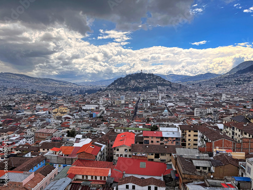 The Skyline of Quito, seen from Basilica del Voto Nacional photo