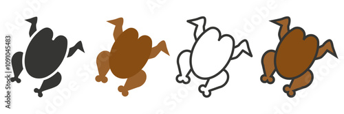 Chicken meat in different styles. A set of chicken meat. For your kitchen. Chicken carcass.