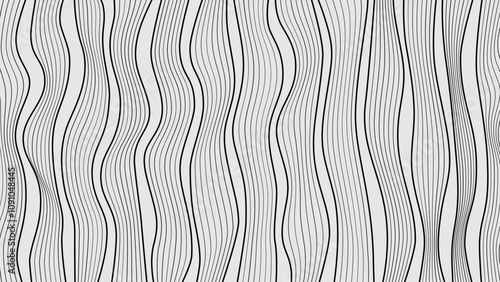 Black and White Striped Wave Pattern. Modern Abstract Background