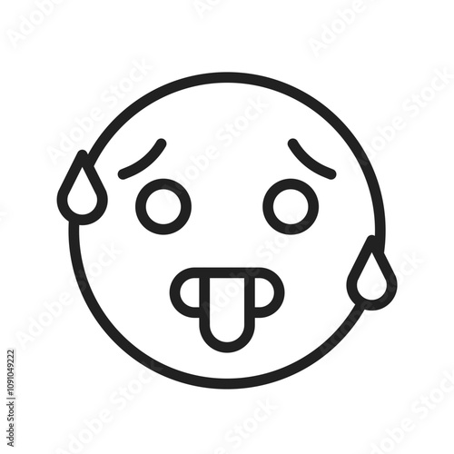 Hot Face icon vector image. Suitable for use on web apps, mobile apps and print media.