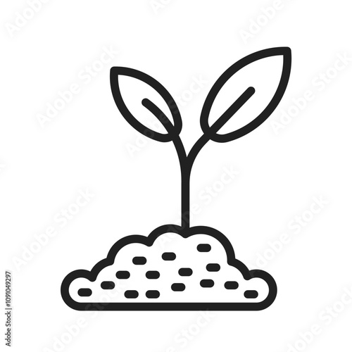 Seedling icon vector image. Suitable for use on web apps, mobile apps and print media.