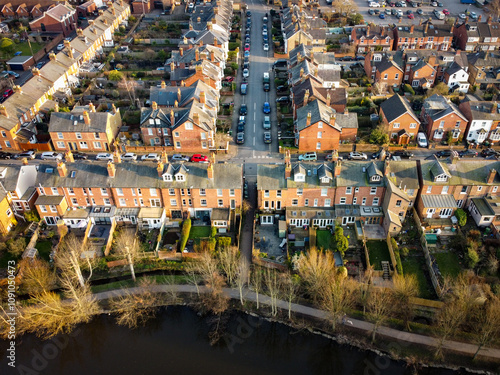 Foto Dorking, Surrey- Aerial view of Dorking residential area