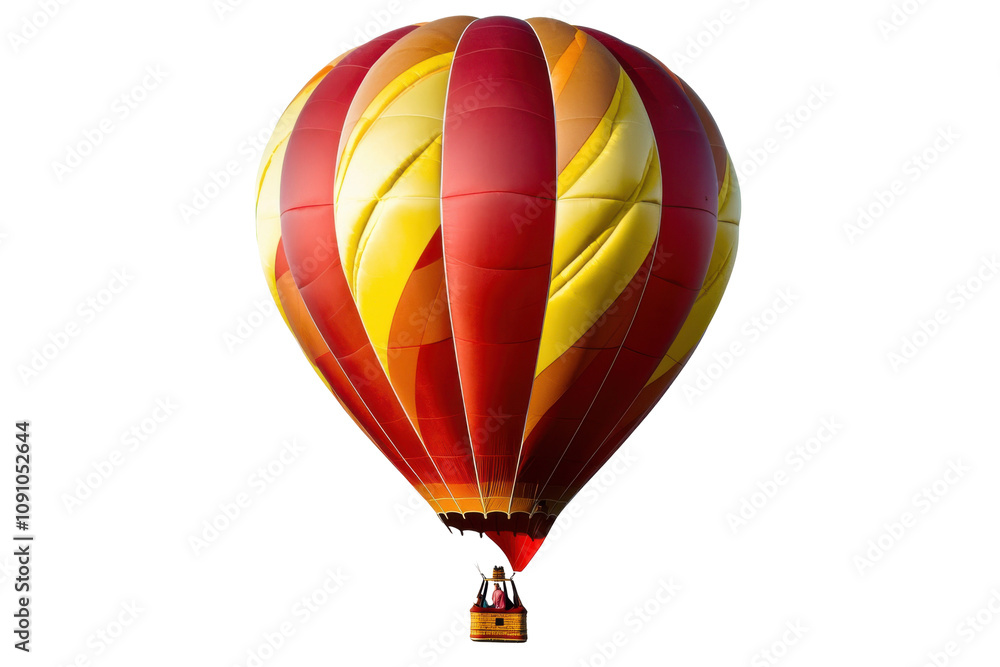 Obraz premium Hot Air Balloon Soars Isolated on Transparent Background