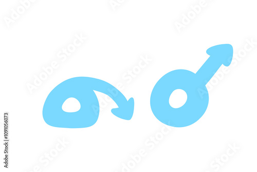 Bad sex, Erectile dysfunction, premature ejaculation, prostatitis. Impotence, flaccid soft penis. Infertility, pills for potency. Stock vector illustration isolated on white background.