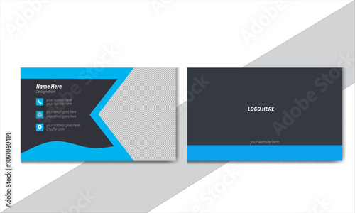 New Modern creative minimalist business card or corporate visiting card design template. Futurist Double sided business card template creative simple clean vectors design for company.
