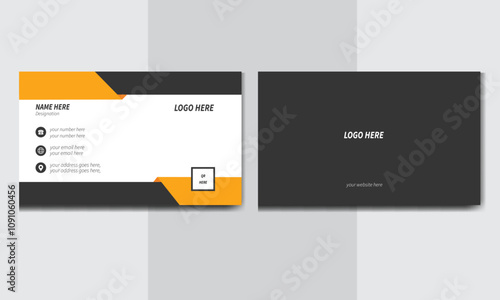 New Modern creative minimalist business card or corporate visiting card design template. Double sided business card template creative simple clean vectors design. name card design for company.