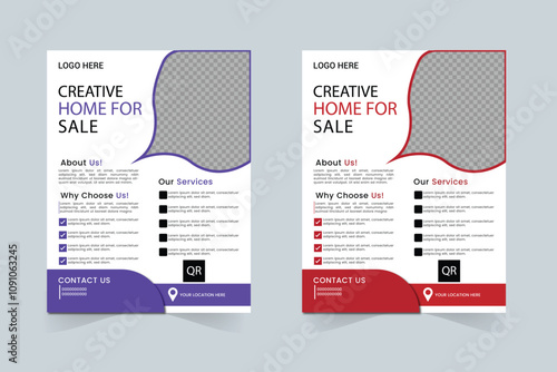 A bundle of seven template of different color a4 flyer template, corporate business flyer template design set, flyer in A4 with colorful business proposal, promotion, advertise. photo