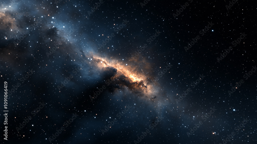 Fototapeta premium Cosmic Panorama of Nebulas and Star Clusters in Deep Space