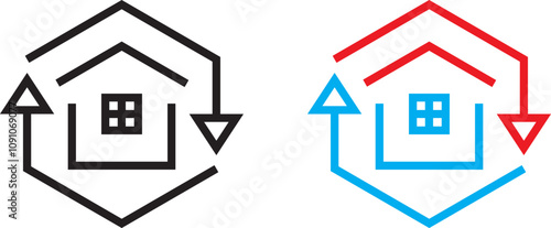 Air circulation home icon ,  vector illustration