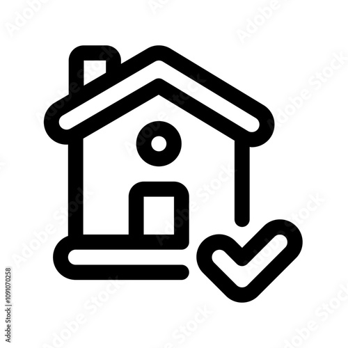 Property Approved Line Icon. Single icon, line vector icon