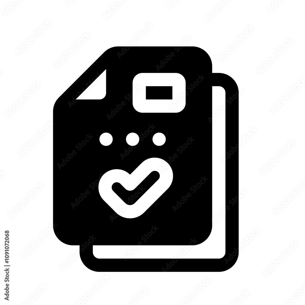 Document Approved Glyph Icon. Single icon, glyph vector icon Document Approved Glyph Icon. Single icon, glyph vector icon