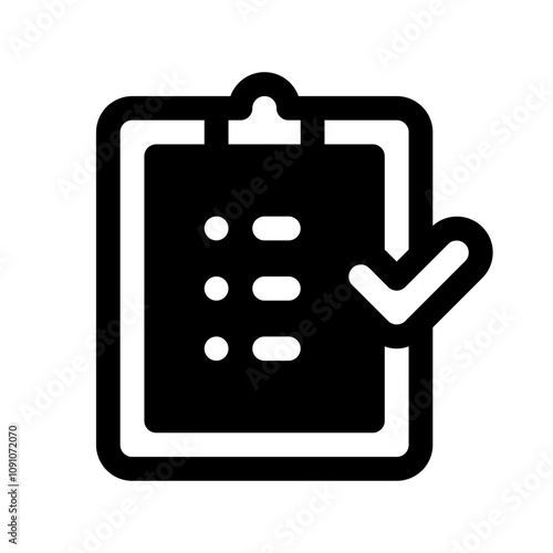 Checklist Glyph Icon. Single icon, glyph vector icon