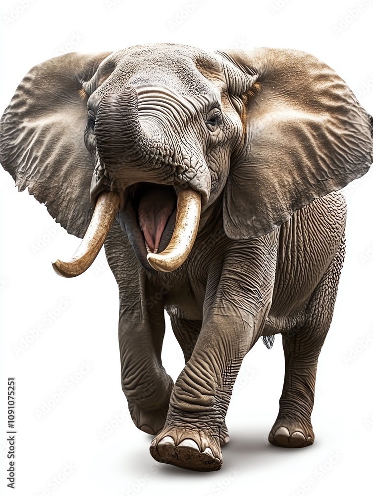Fototapeta premium A majestic elephant showcasing its strength and beauty, capturing the essence of wildlife in a stunning moment.