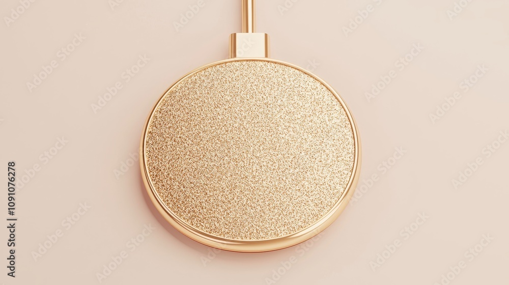 Obraz premium Stylish wireless charger modern home office tech accessory minimalistic environment close-up view convenience concept