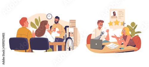 Headhunting recruiting agency providing interview and search of inclusive people human resources