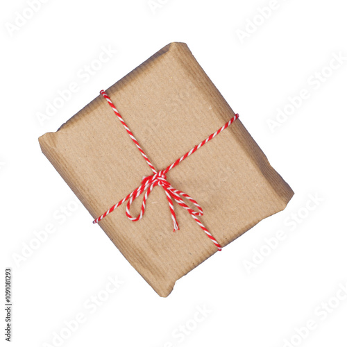 Obraz na płótnie Holiday present wrapped in recycled paper w salonie