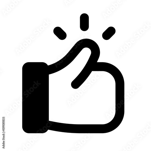 Tumbs Up Simple Glyph Icon. Single icon, glyph vector icon