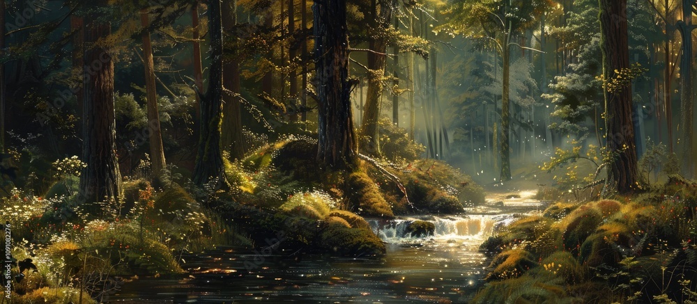 Obraz premium Serene Forest Stream