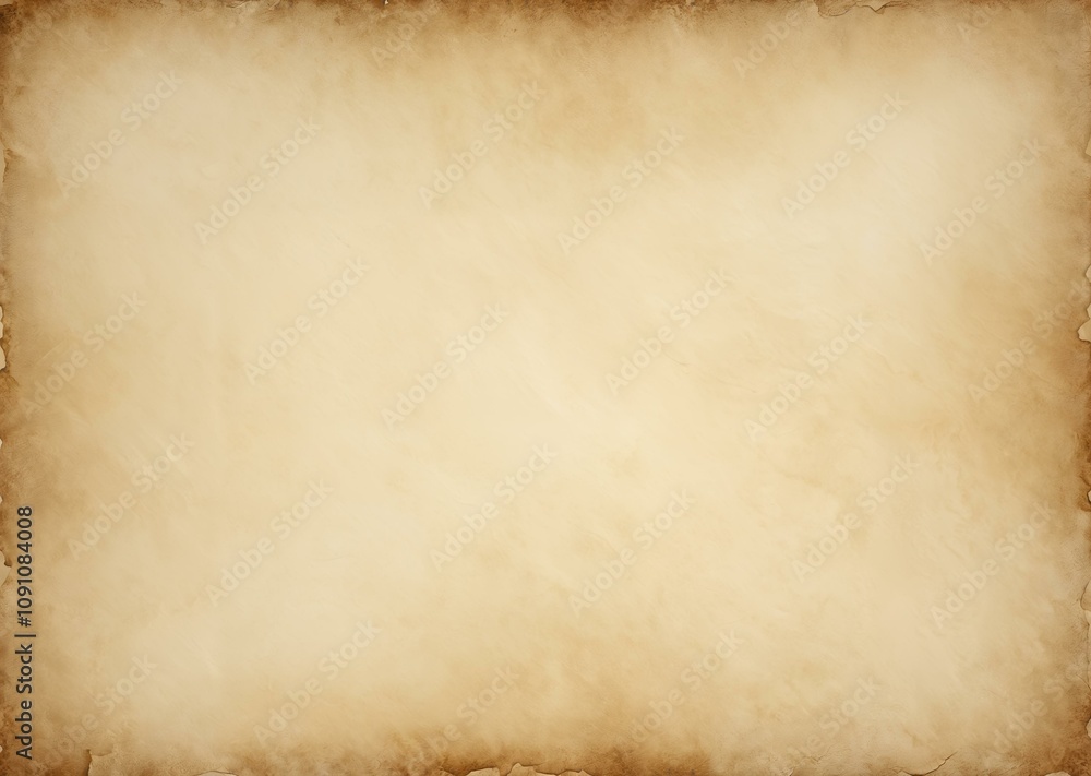 Naklejka premium Weathered Parchment Page with Antique Texture and Soft Warm Lighting