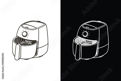 Cooking method Air Fryer icon for vector sign isolated on white background.