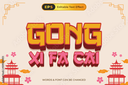 Gong xi fa cai editable text effect photo