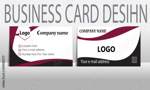 Minimal modern simple business card and name card design for corporate business with multiple color variations