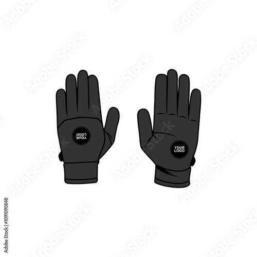 back of hand and palm glove mockup vector