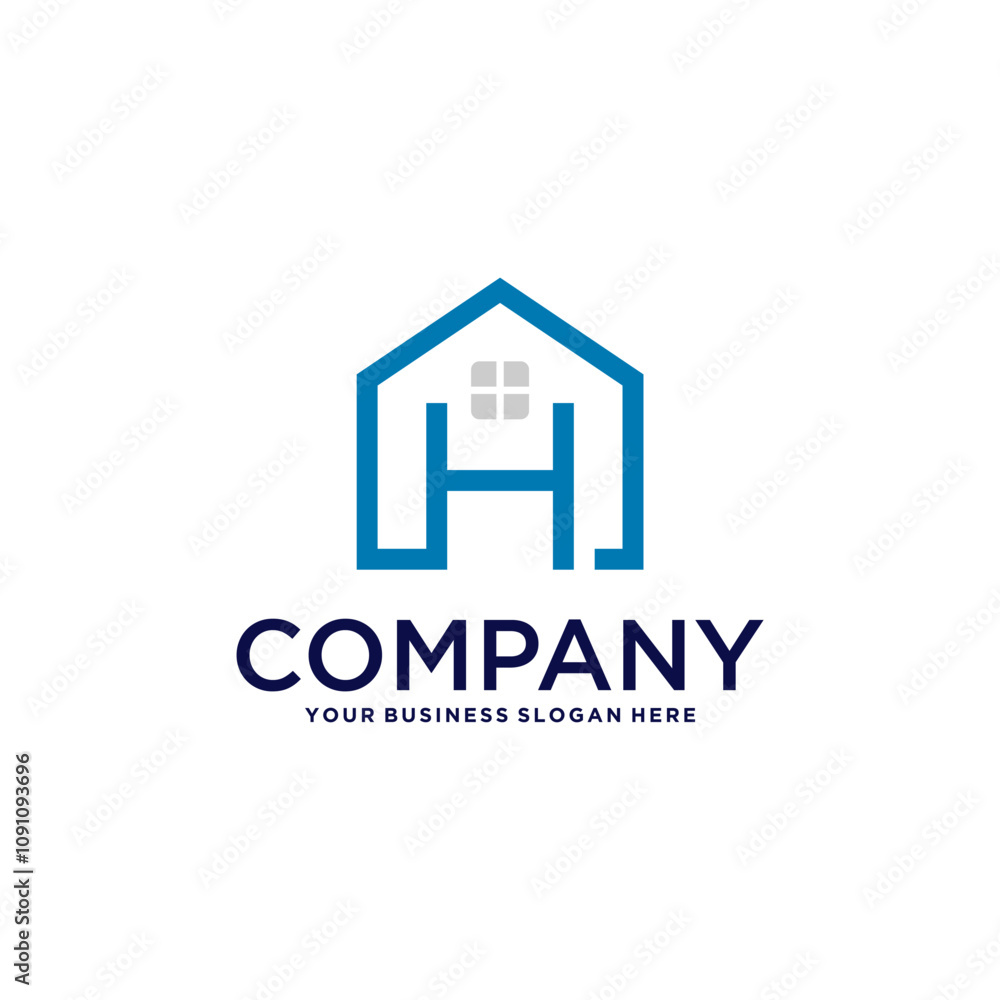 Fototapeta premium h logo design with real estate