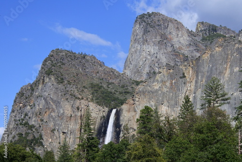 Canvas Print Die Bridalveil Falls im Yosemite Valley