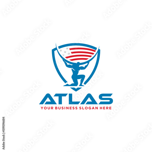 atlas logo design with world