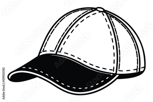 Beautiful men's cap line art vector illustration