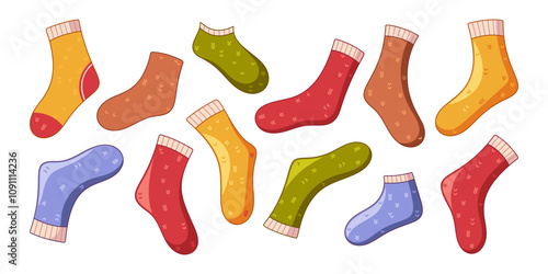 Multicolor woolen and knitted warm winter socks fashionable hosiery convenient stylish accessory