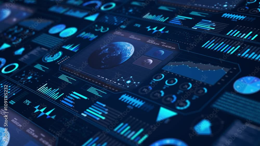 Vídeo do Stock: HUD technology infographic elements Sci Fi User ...