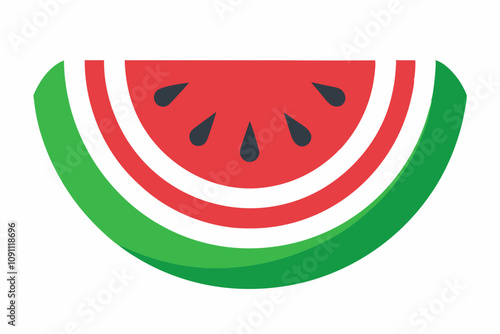 Watermelon Slice vector illustration on white background.