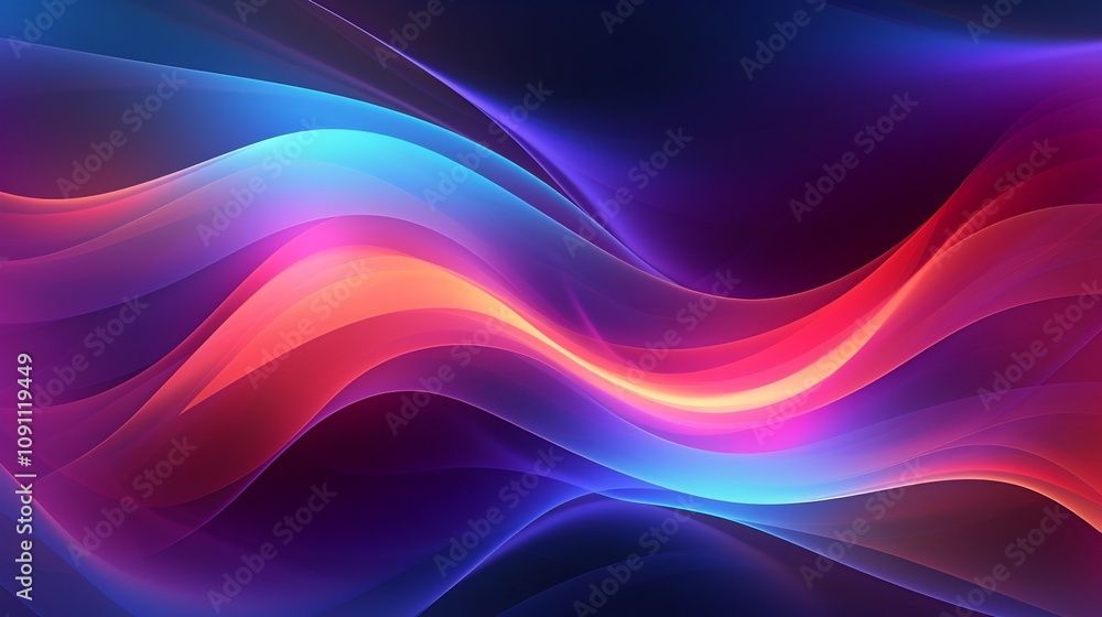 Fototapeta premium Glowing Cosmic Distortion with Vibrant Swirling Energy Waves and Gradients in Digital Art