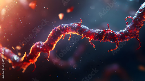 Elaborate Scientific Rendering of a Spirochete: Understanding Its Spiral Shape and Its Connection to Lyme Disease Pathogenicity photo