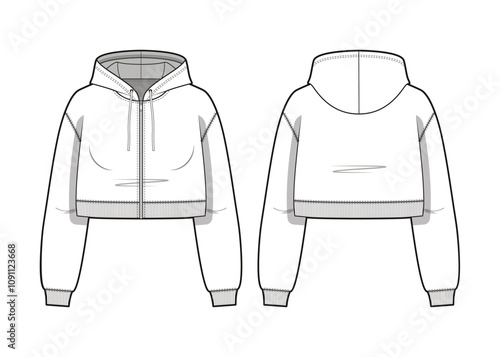 Cropped Zip Hoodie