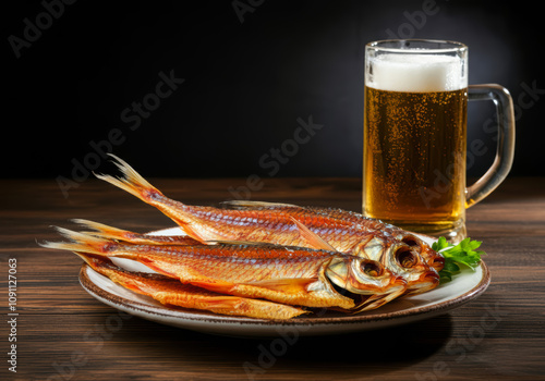 Dried Vobla fish – the ultimate beer snack from Russia, bringing salty satisfaction and a cultural twist to every bite. photo